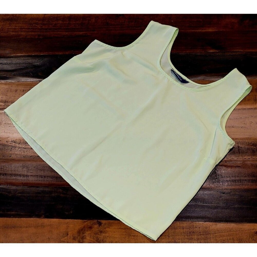 Penningtons Wide Strap Tank Top Lightweight Polyester Key Lime Green Size 2XL